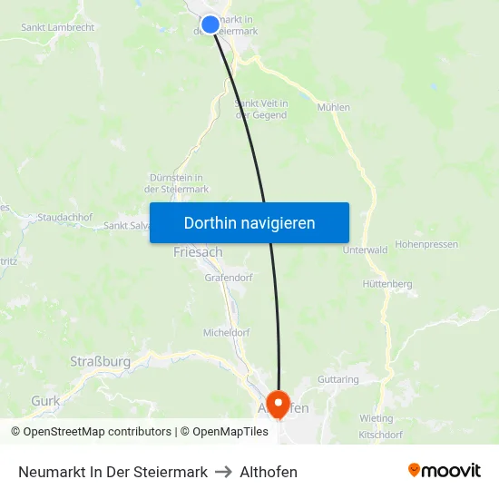Neumarkt In Der Steiermark to Althofen map