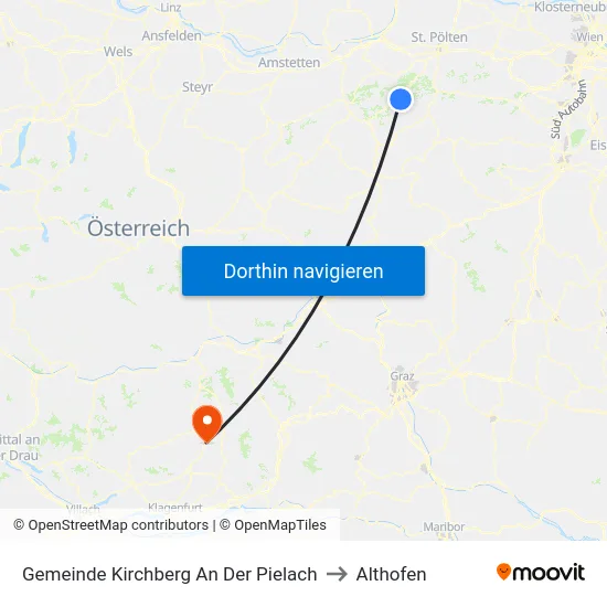 Gemeinde Kirchberg An Der Pielach to Althofen map