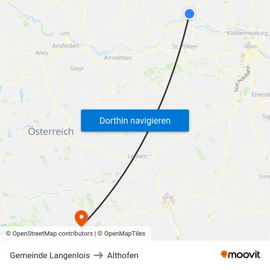 Gemeinde Langenlois to Althofen map