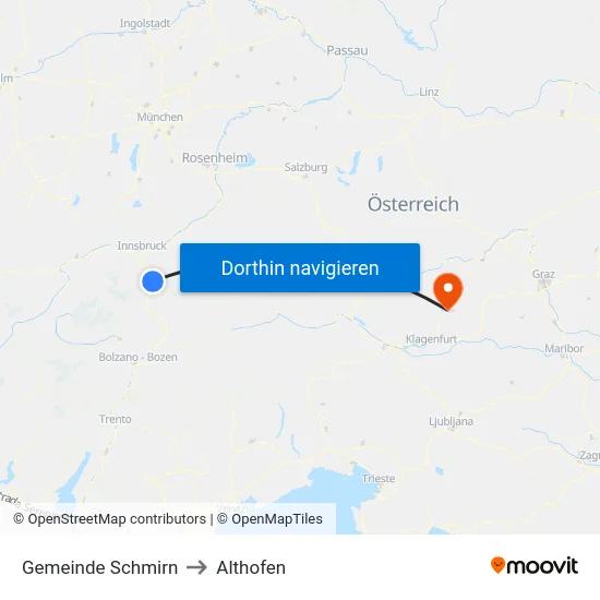 Gemeinde Schmirn to Althofen map