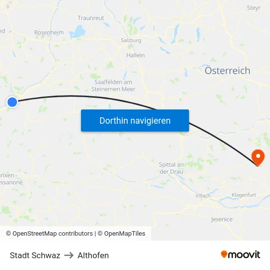 Stadt Schwaz to Althofen map