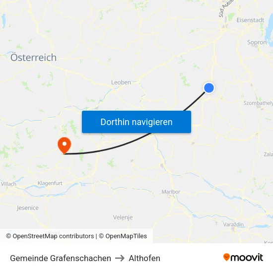 Gemeinde Grafenschachen to Althofen map