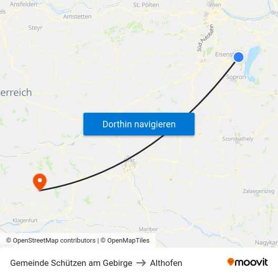Gemeinde Schützen am Gebirge to Althofen map
