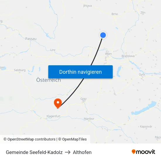 Gemeinde Seefeld-Kadolz to Althofen map