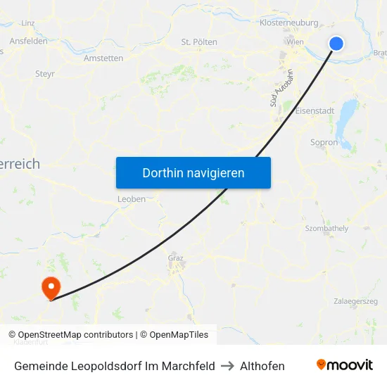 Gemeinde Leopoldsdorf Im Marchfeld to Althofen map