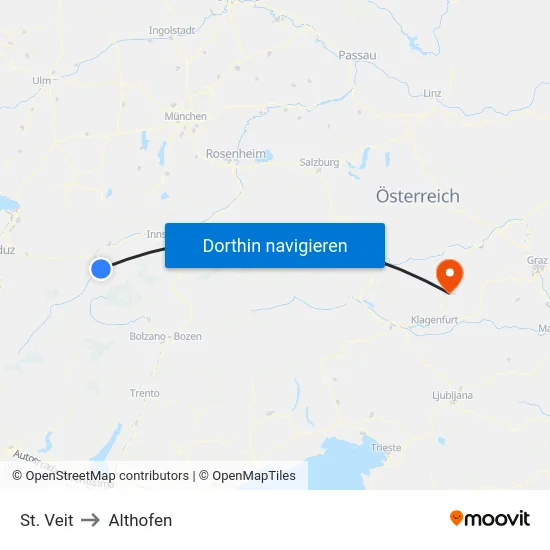 St. Veit to Althofen map