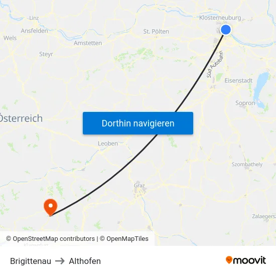 Brigittenau to Althofen map