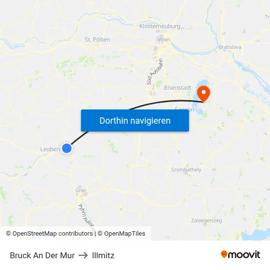 Bruck An Der Mur to Illmitz map