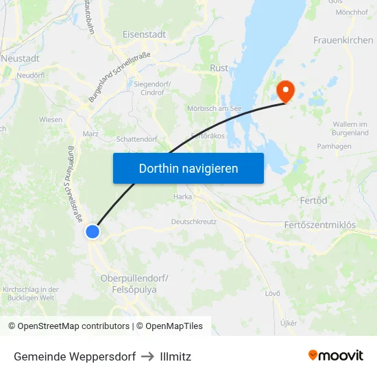 Gemeinde Weppersdorf to Illmitz map