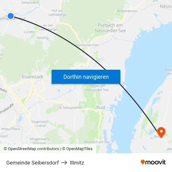 Gemeinde Seibersdorf to Illmitz map