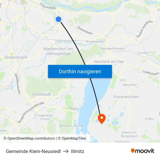 Gemeinde Klein-Neusiedl to Illmitz map