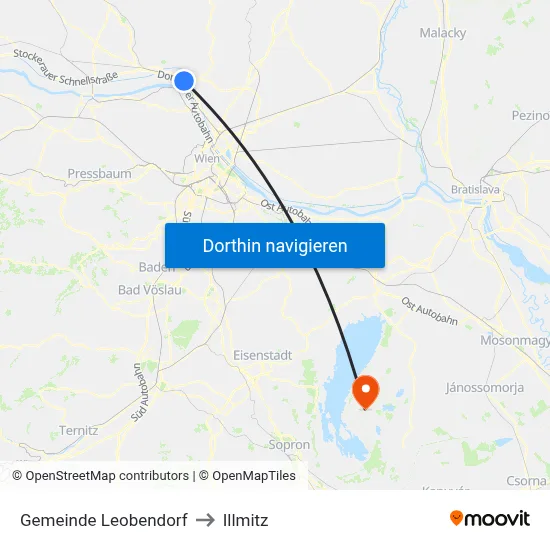Gemeinde Leobendorf to Illmitz map