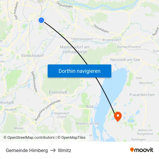 Gemeinde Himberg to Illmitz map