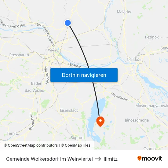 Gemeinde Wolkersdorf Im Weinviertel to Illmitz map