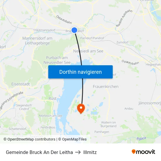 Gemeinde Bruck An Der Leitha to Illmitz map