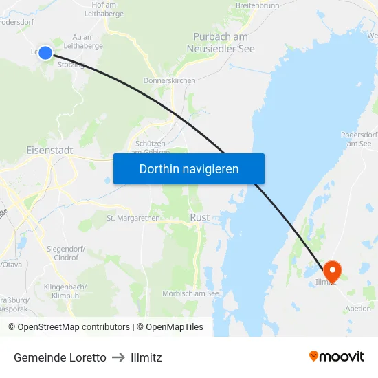 Gemeinde Loretto to Illmitz map