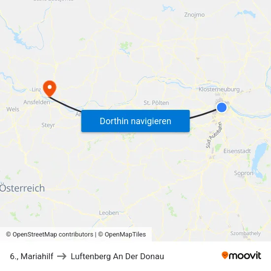 6., Mariahilf to Luftenberg An Der Donau map