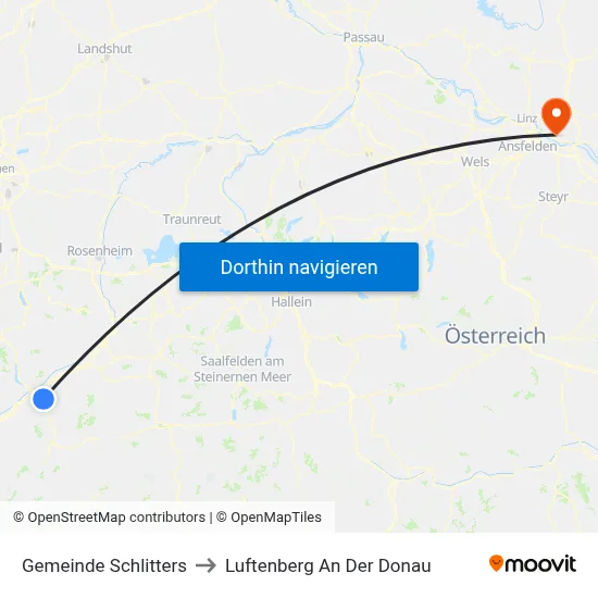 Gemeinde Schlitters to Luftenberg An Der Donau map