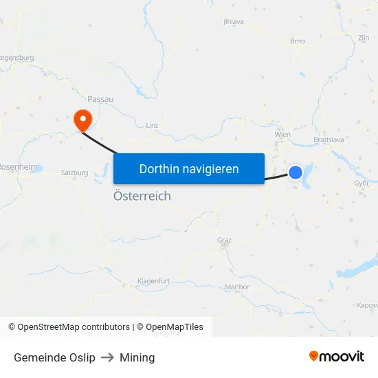Gemeinde Oslip to Mining map