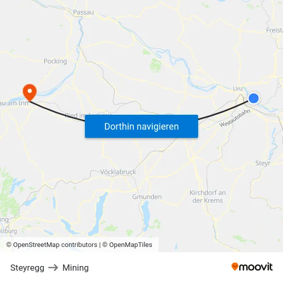 Steyregg to Mining map