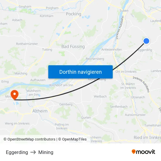 Eggerding to Mining map