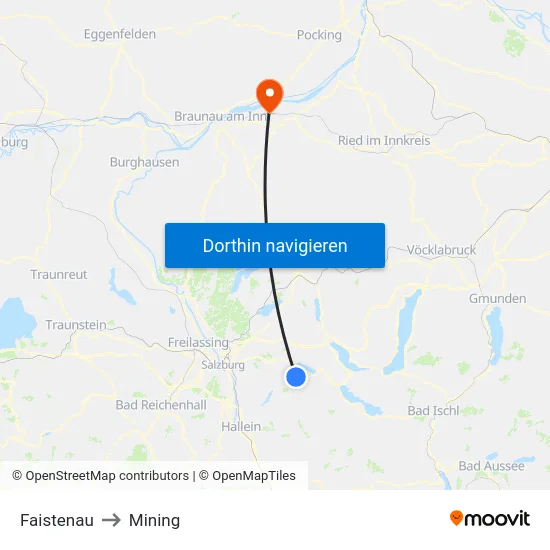 Faistenau to Mining map