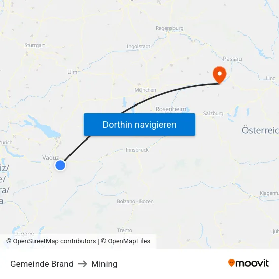 Gemeinde Brand to Mining map