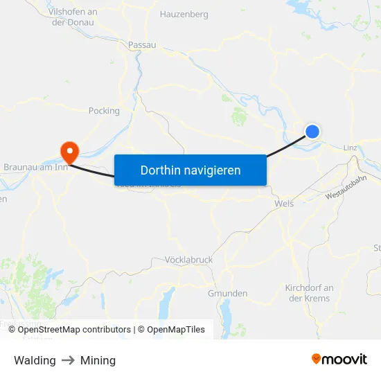 Walding to Mining map