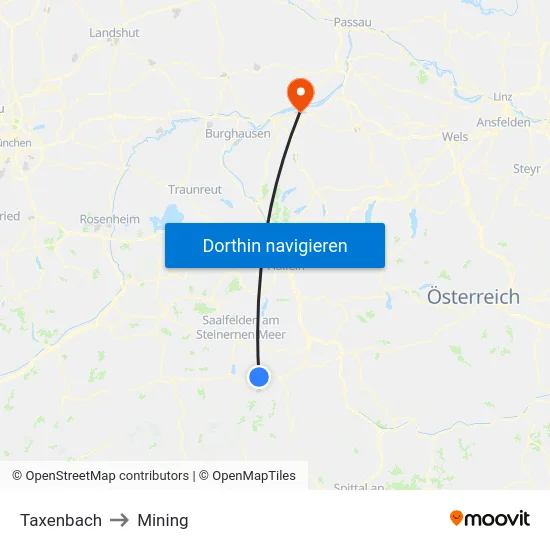 Taxenbach to Mining map
