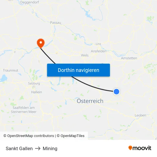 Sankt Gallen to Mining map