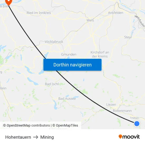 Hohentauern to Mining map