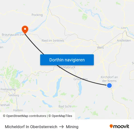 Micheldorf In Oberösterreich to Mining map