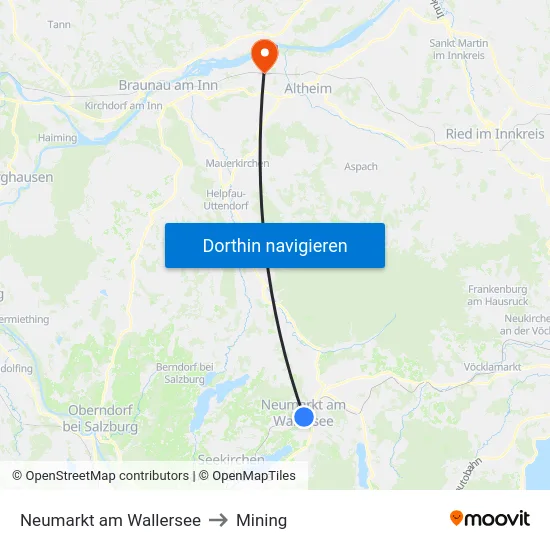 Neumarkt am Wallersee to Mining map