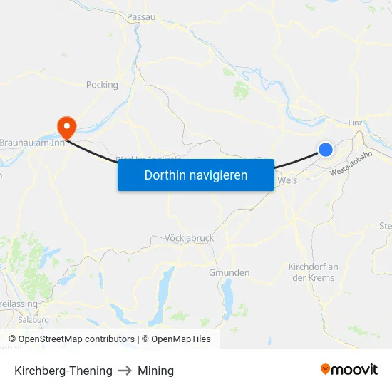 Kirchberg-Thening to Mining map