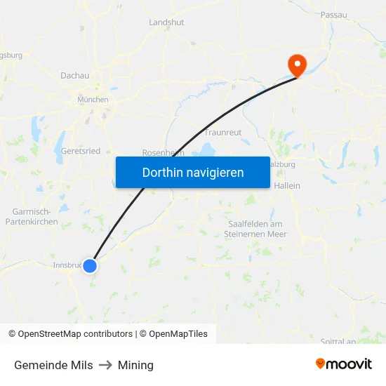 Gemeinde Mils to Mining map