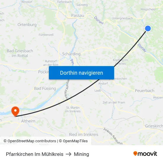 Pfarrkirchen Im Mühlkreis to Mining map