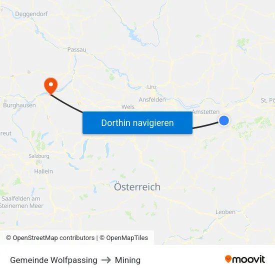 Gemeinde Wolfpassing to Mining map