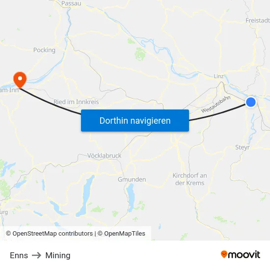 Enns to Mining map