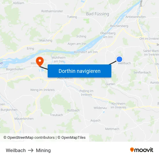 Weilbach to Mining map