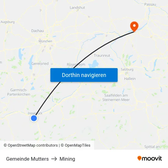 Gemeinde Mutters to Mining map
