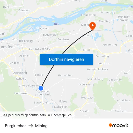 Burgkirchen to Mining map