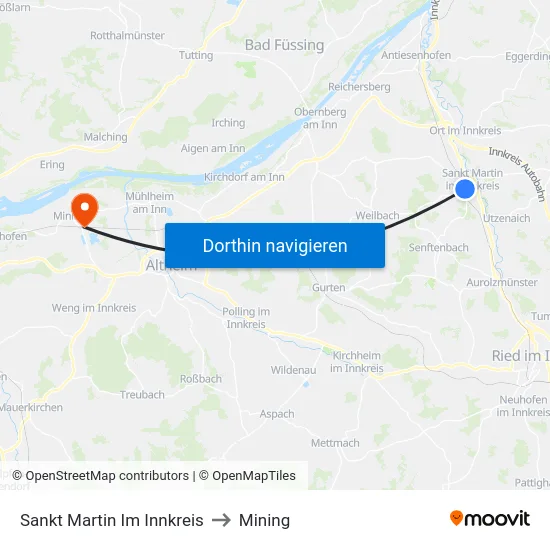 Sankt Martin Im Innkreis to Mining map