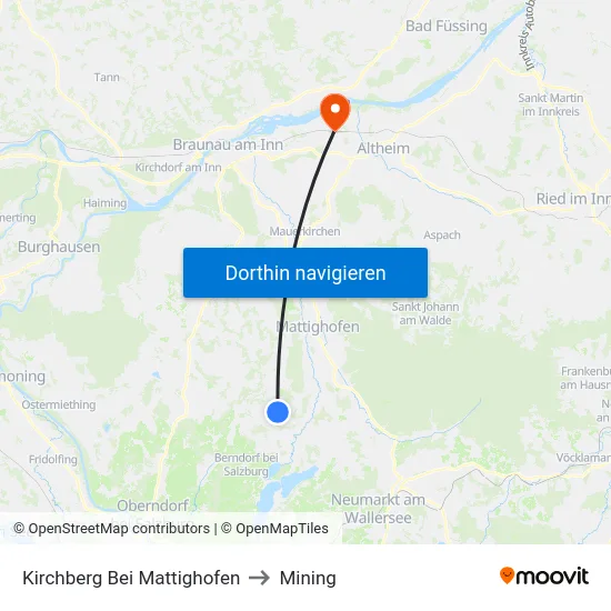 Kirchberg Bei Mattighofen to Mining map