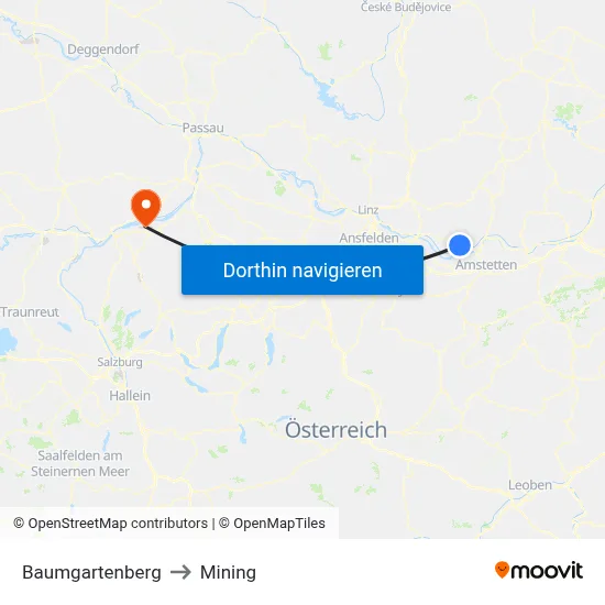 Baumgartenberg to Mining map