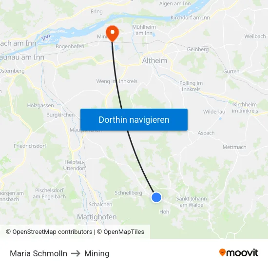 Maria Schmolln to Mining map