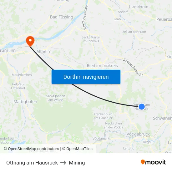 Ottnang am Hausruck to Mining map
