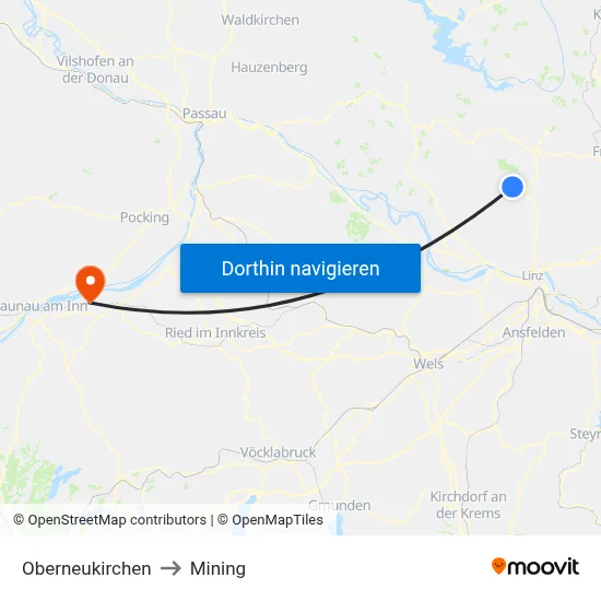 Oberneukirchen to Mining map