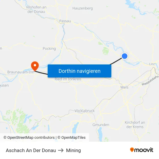 Aschach An Der Donau to Mining map