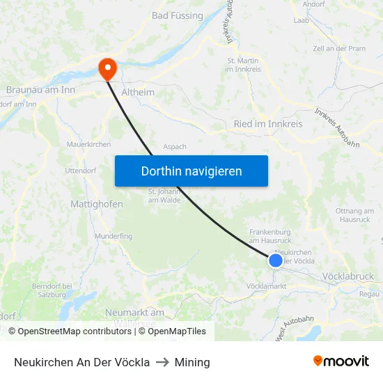 Neukirchen An Der Vöckla to Mining map