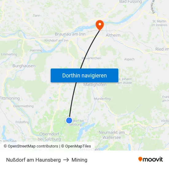 Nußdorf am Haunsberg to Mining map